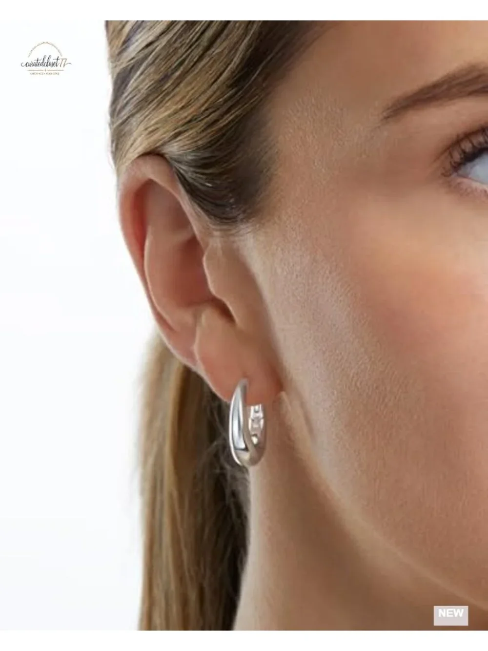 14K Gold Plated Small Chunky Hoop Earrings Lightweight Silver Hoops